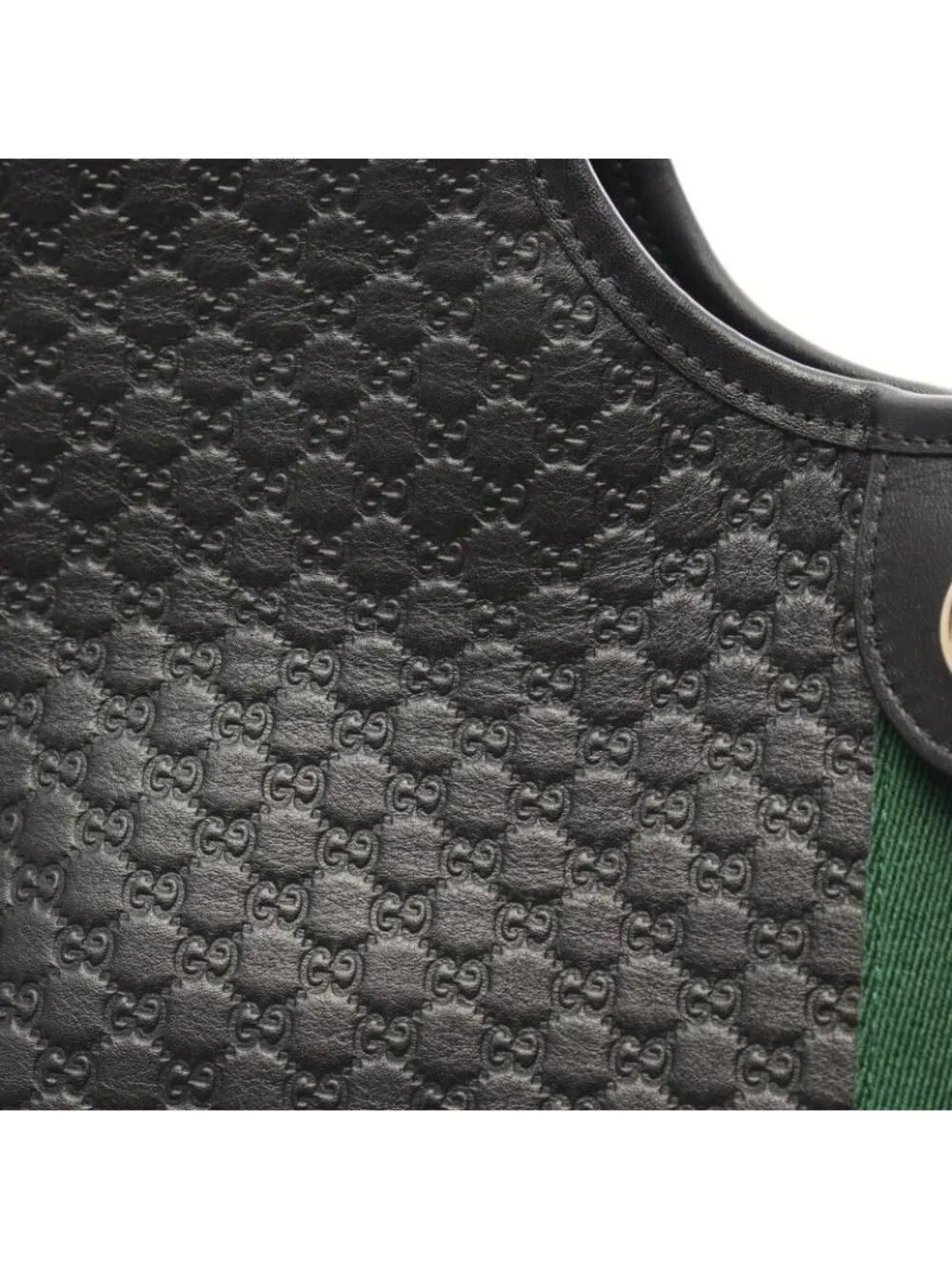 Gucci Handbag Giglio Micro Guccissima 2-Way Black Leather Guccissima Ophidia